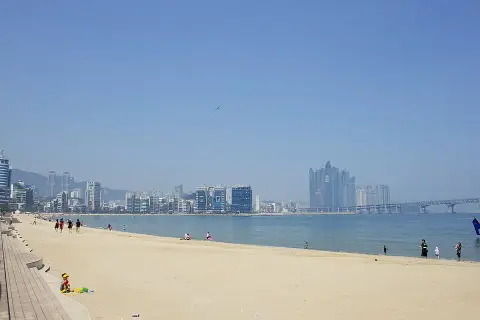 Gwangalli Beach and its waterfront in Suyeong-gu